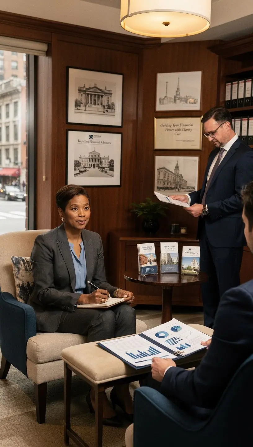 stylowe biuro z przeszklonymi ścianami i minimalistycznym wystrojem