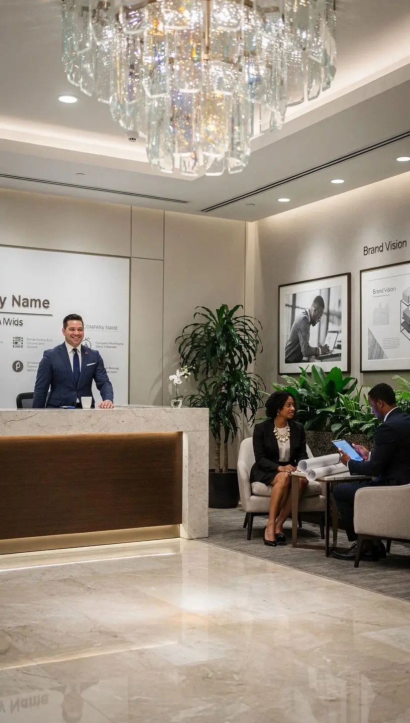 Estetyczne oznakowanie w biurze, które ułatwia orientację i podkreśla tożsamość marki.