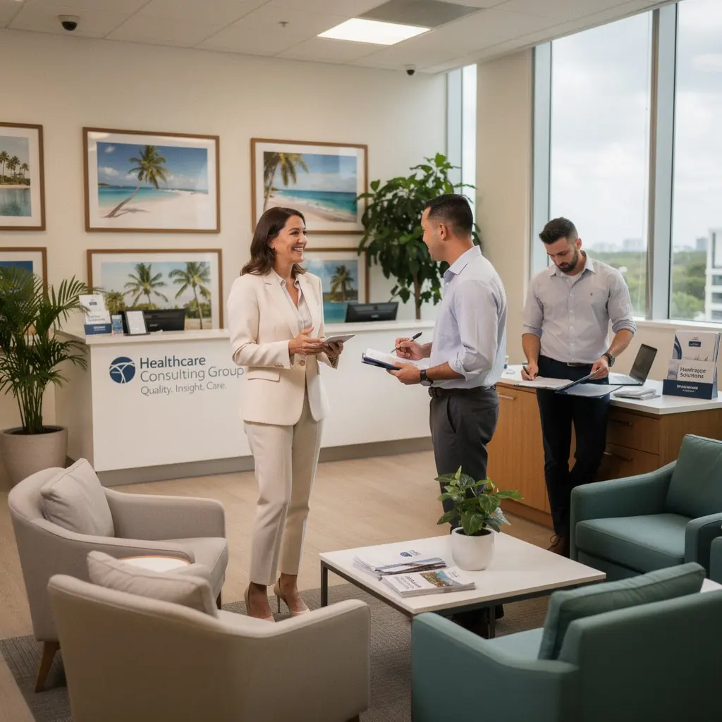 nowoczesne biuro z ergonomicznymi meblami i stonowanymi kolorami